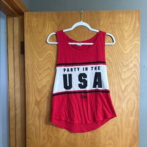 PINK Victoria's Secret Red and White USA Tank